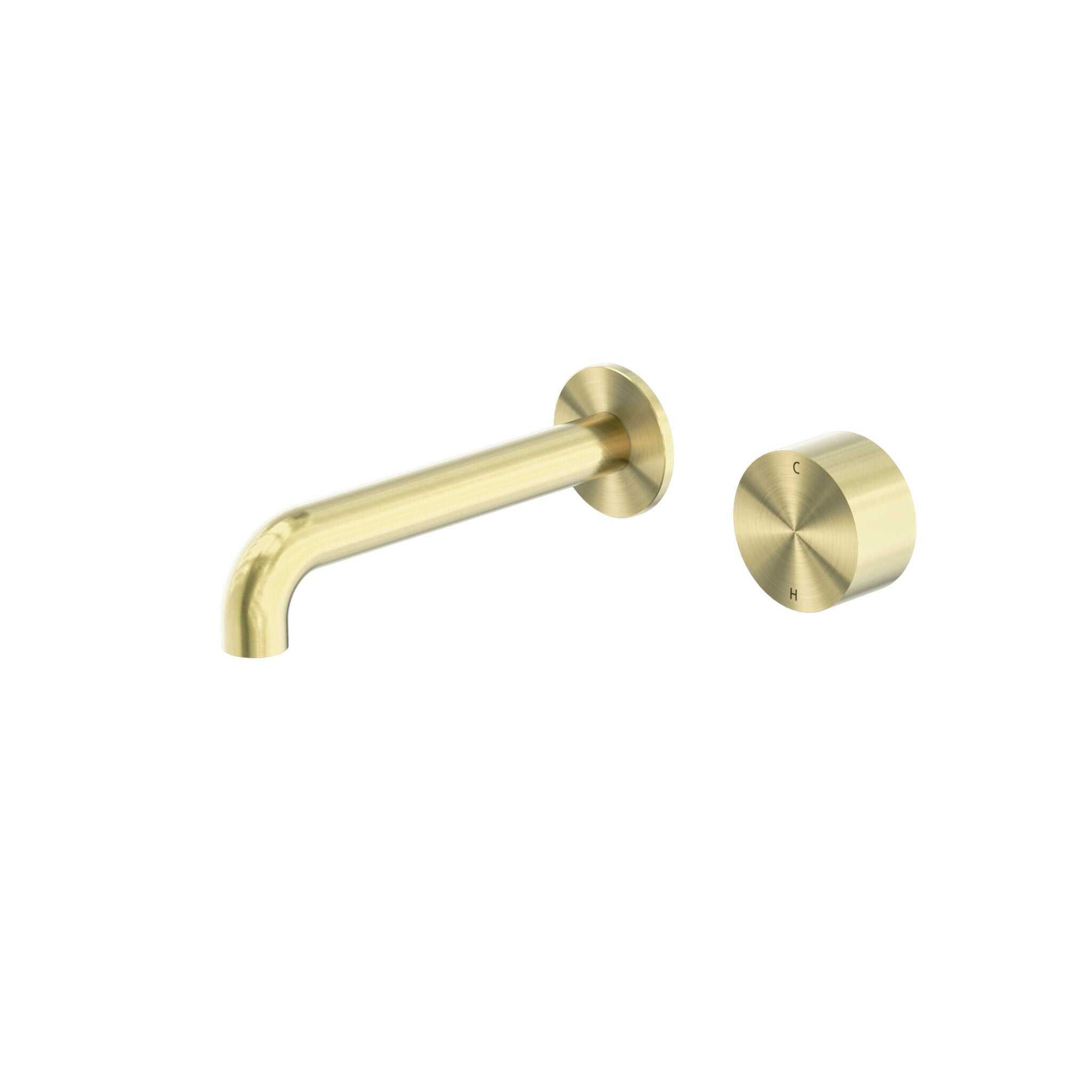 NERO KARA PROGRESSIVE WALL BASIN/BATH SET 260MM BRUSHED GOLD