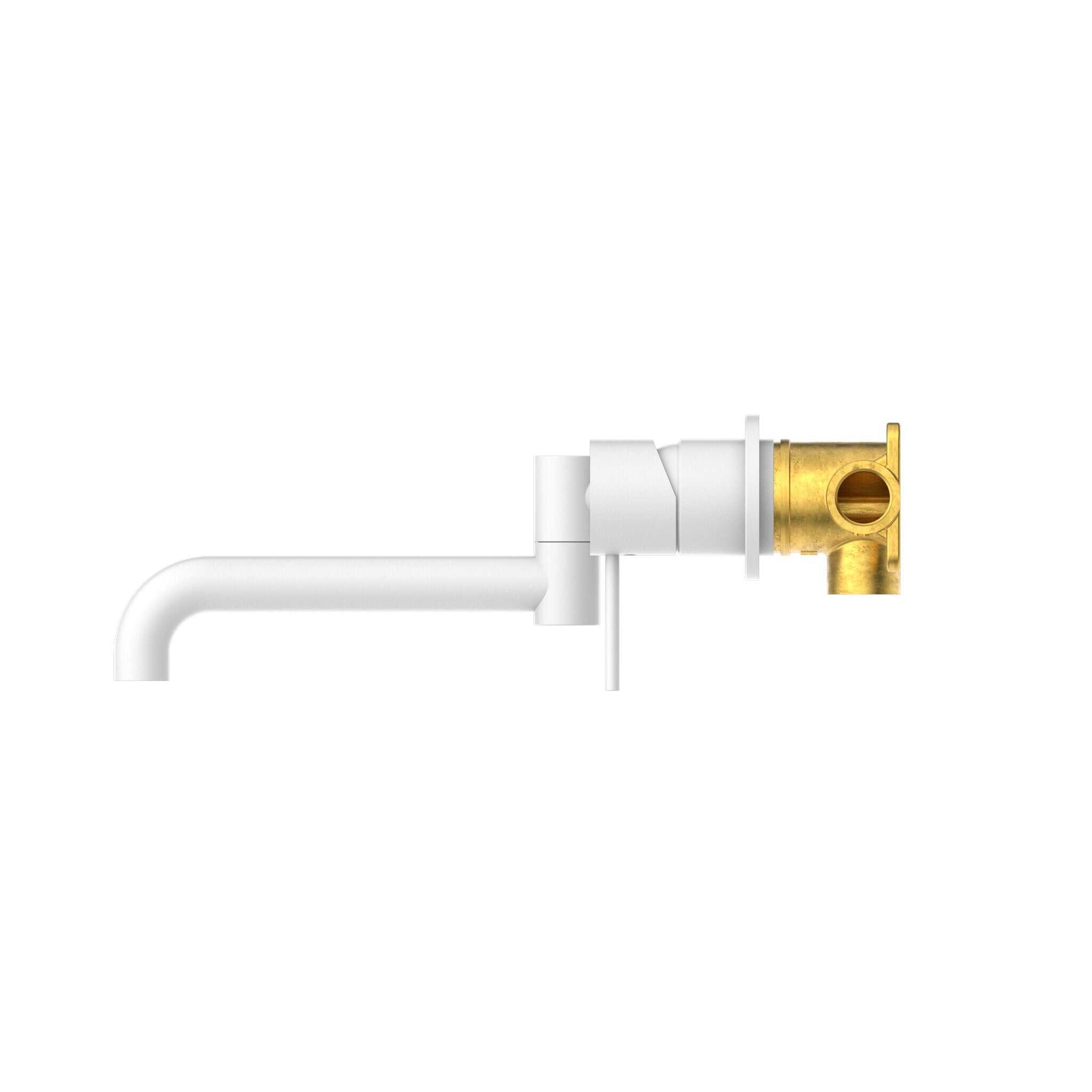 NERO MECCA WALL BASIN/BATH MIXER SWIVEL SPOUT 225MM MATTE WHITE