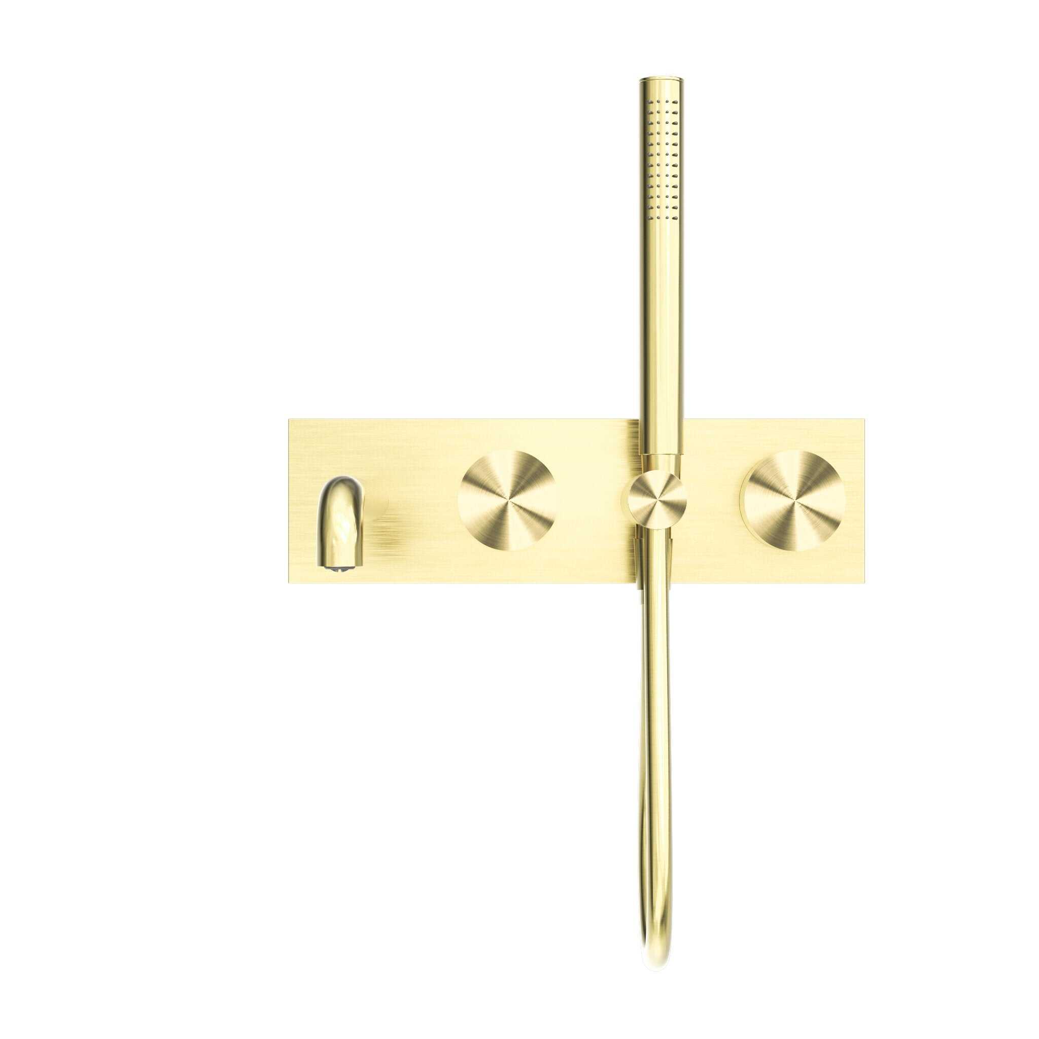 NERO KARA PROGRESSIVE SHOWER SYSTEM WITH SPOUT 250MM BRUSHED GOLD