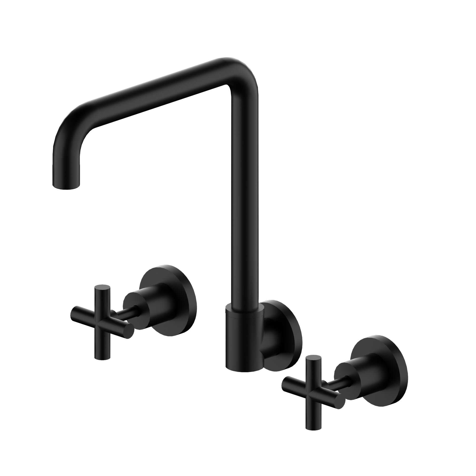 NERO X PLUS WALL KITCHEN SET SWIVEL SPOUT MATTE BLACK