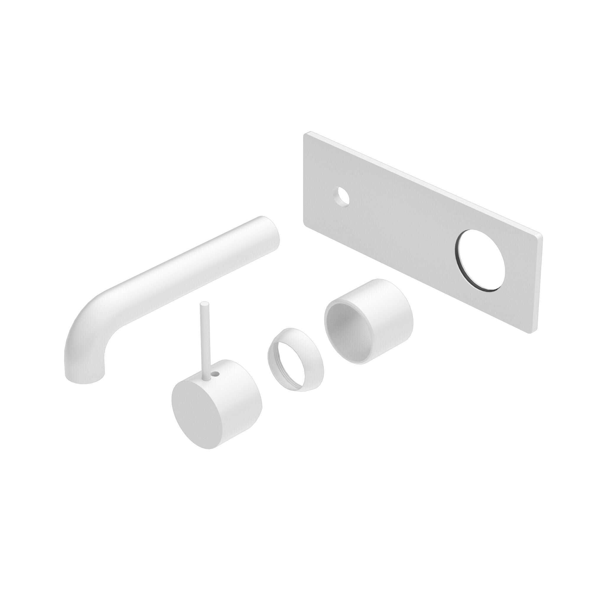 NERO MECCA WALL BASIN/BATH MIXER HANDLE UP 120MM TRIM KITS ONLY MATTE WHITE