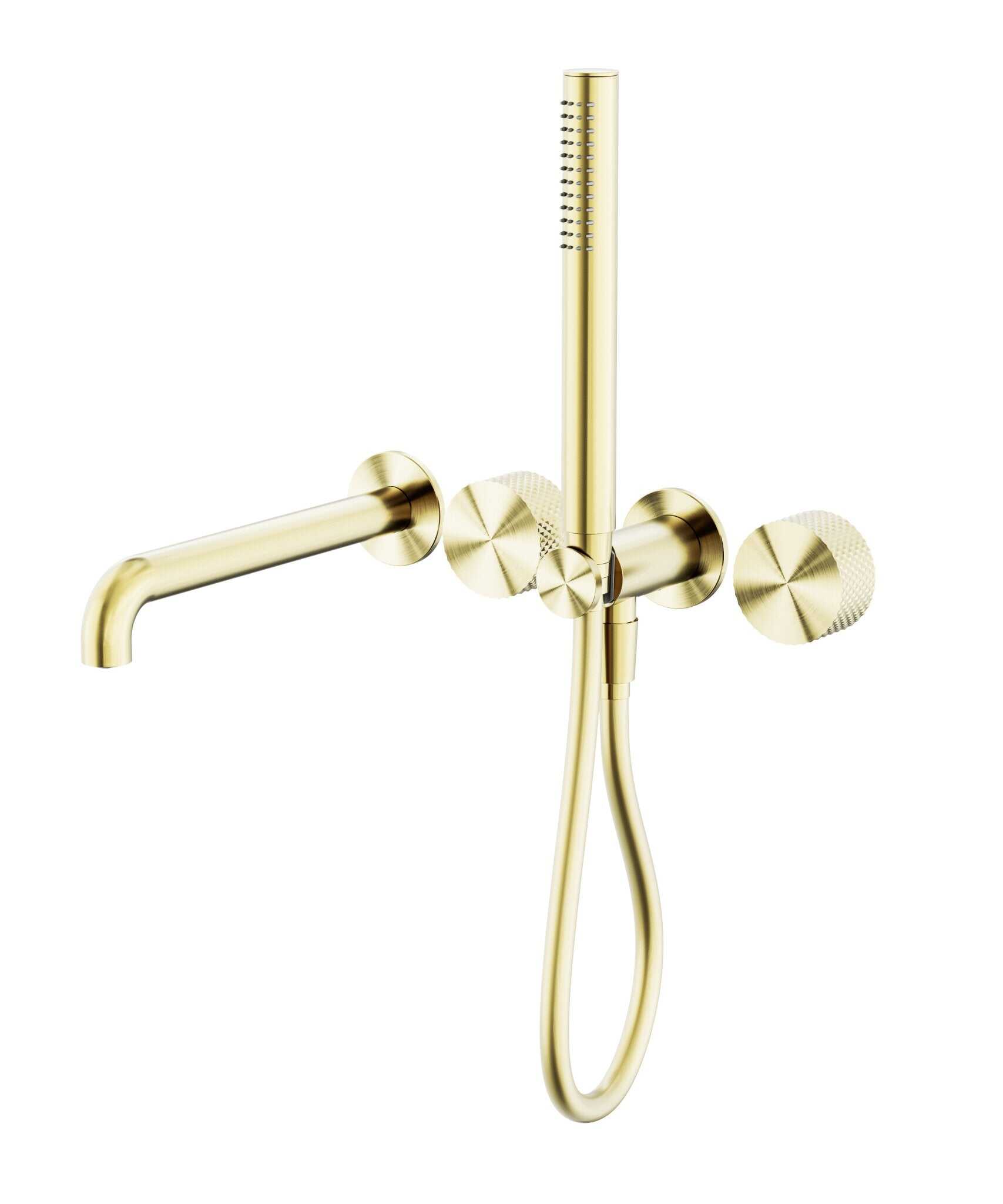 NERO OPAL PROGRESSIVE SHOWER SYSTEM SEPARATE PLATE WITH SPOUT 250MM BRUSHED GOLD