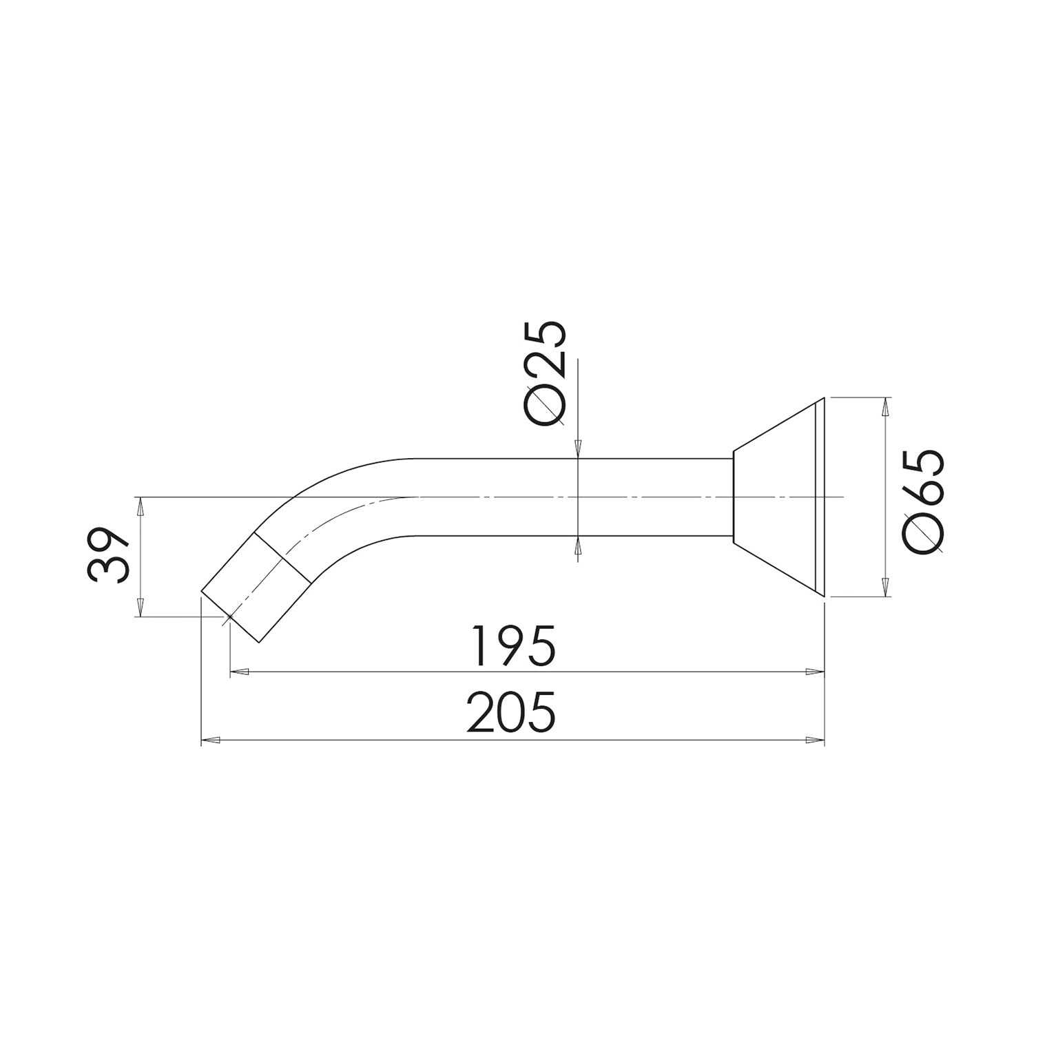 Phoenix Ivy Bath Outlet 200mm