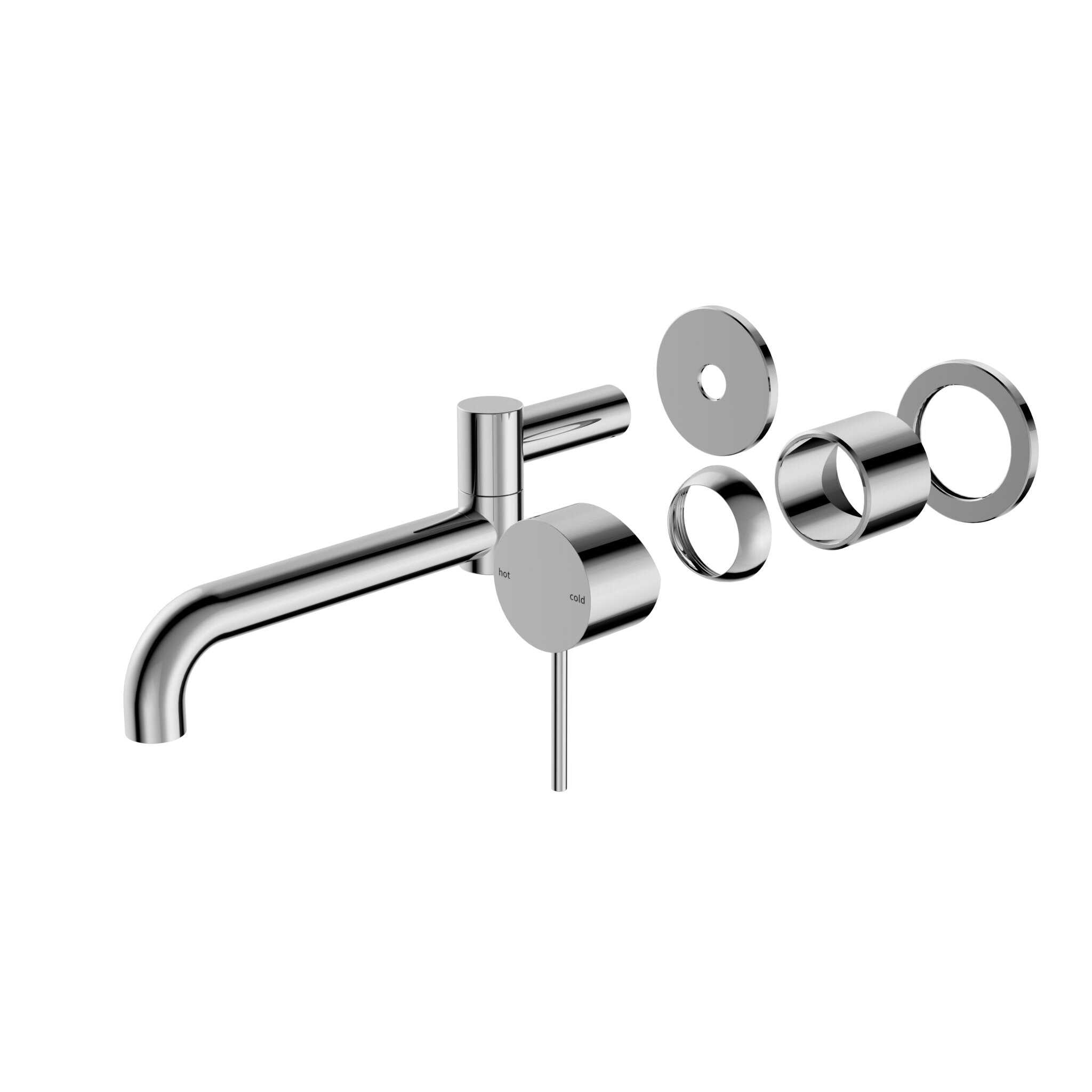 NERO MECCA WALL BASIN/BATH MIXER SWIVEL SPOUT 225MM TRIM KITS ONLY CHROME