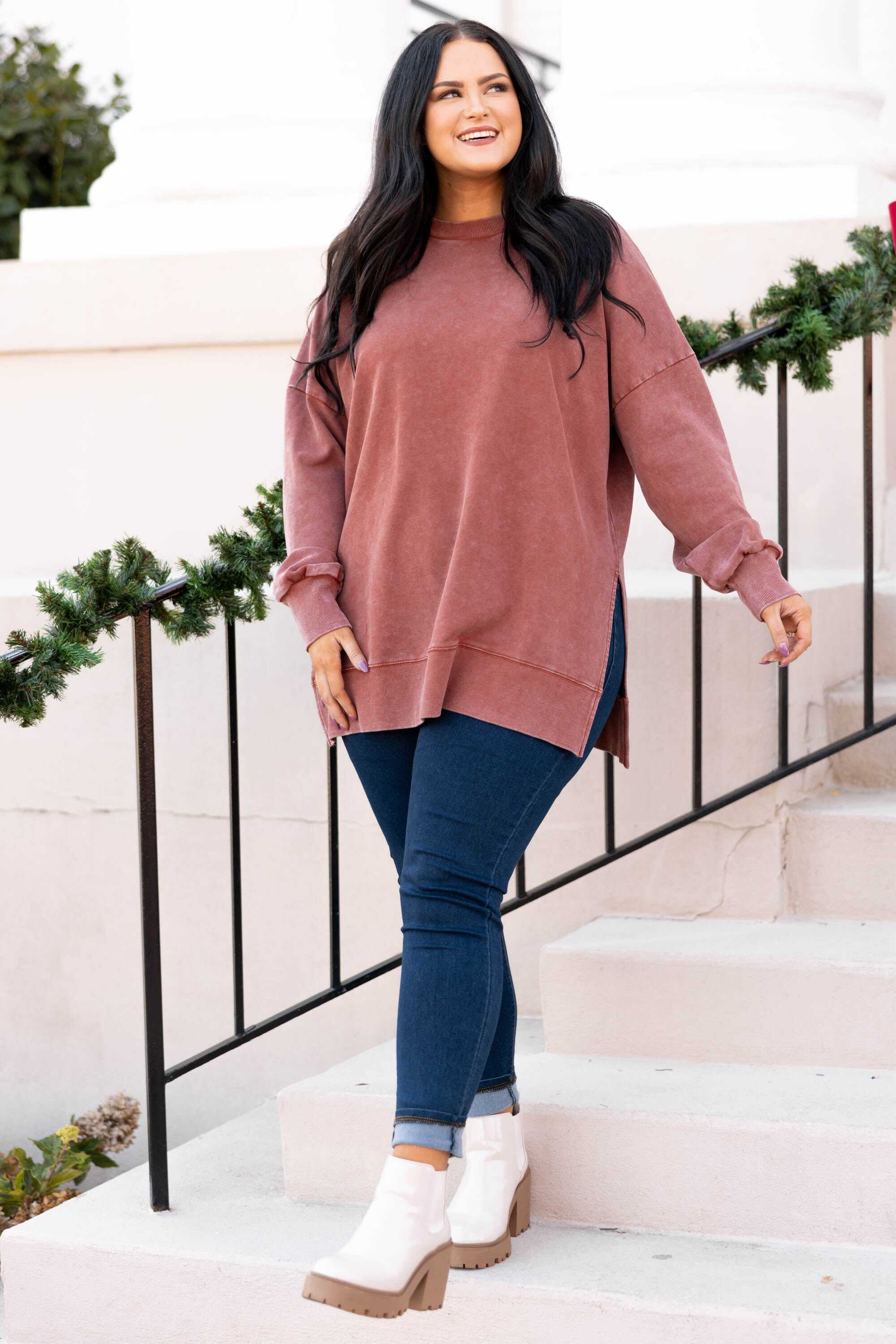 Cozy Pullover, Rust