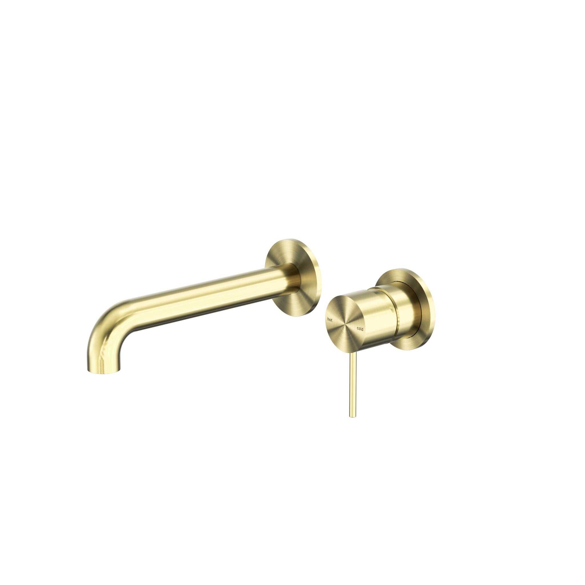 NERO MECCA WALL BASIN/BATH MIXER SEPARETE BACK PLATE 185MM BRUSHED GOLD