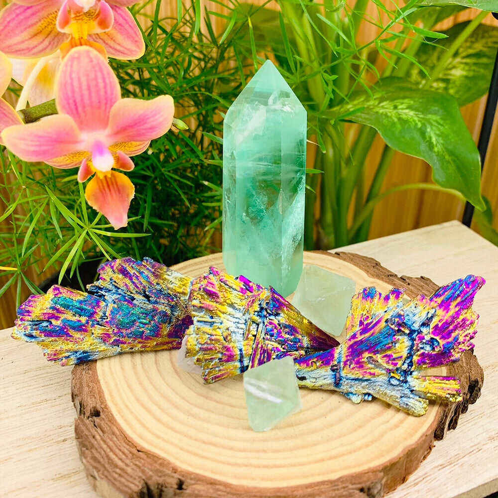 Fluorite & Kyanite Heart Centering Manifesting 6-Piece Set