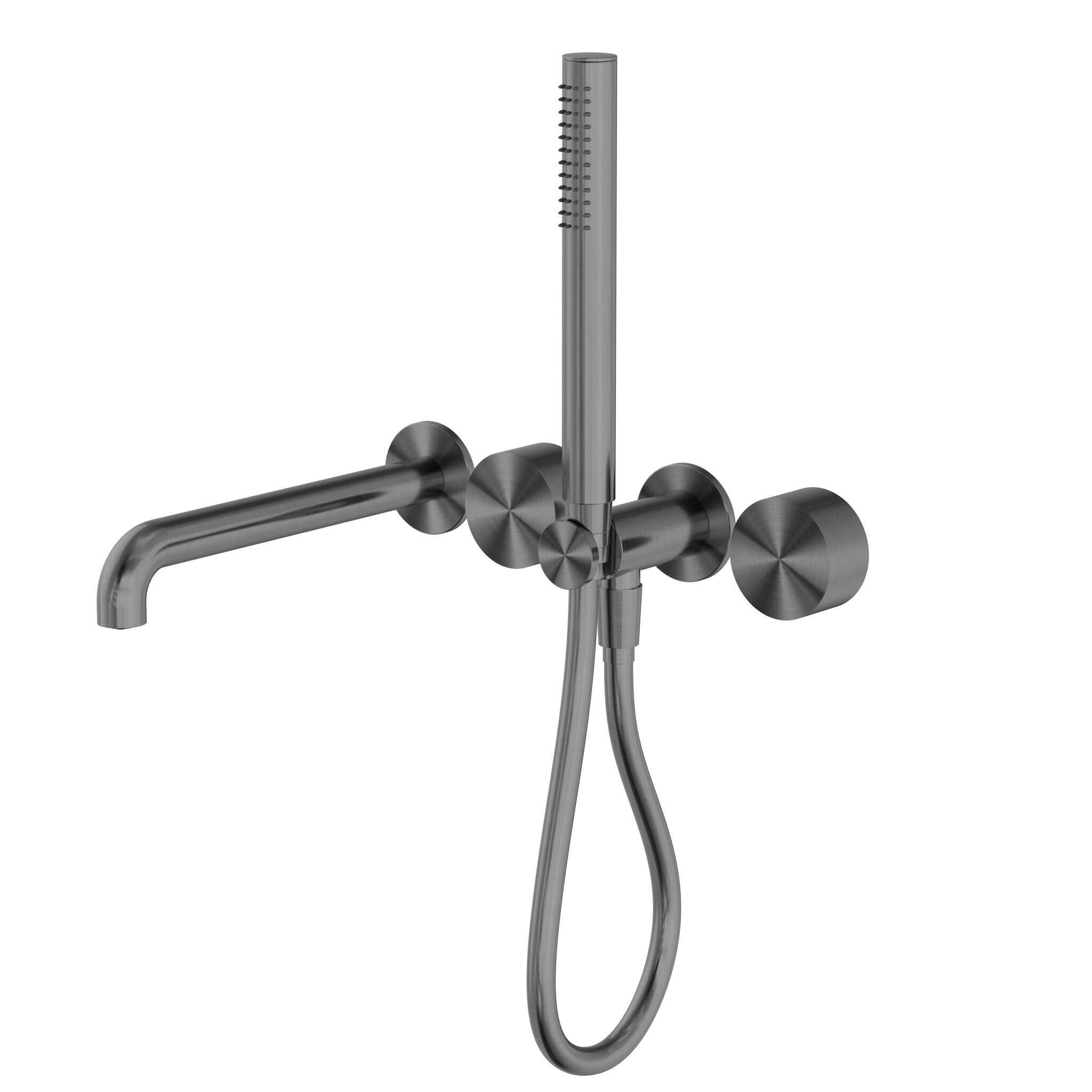 NERO KARA PROGRESSIVE SHOWER SYSTEM SEPARATE PLATE WITH SPOUT 250MM GUN METAL