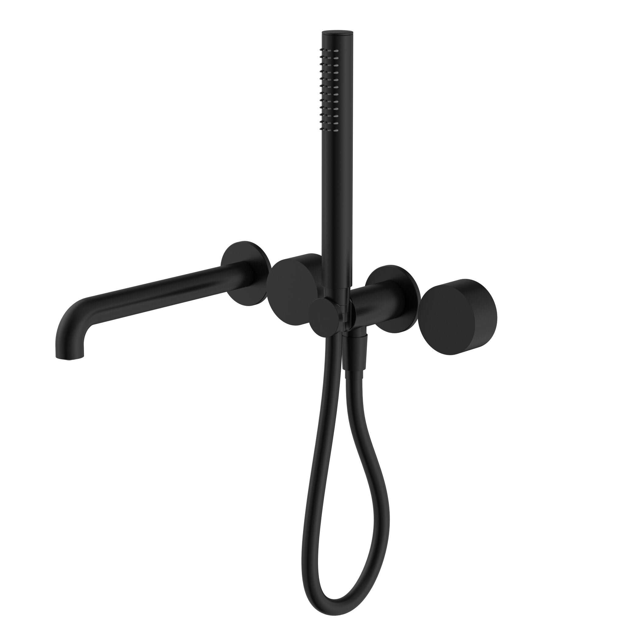 NERO KARA PROGRESSIVE SHOWER SYSTEM SEPARATE PLATE WITH SPOUT 230MM MATTE BLACK