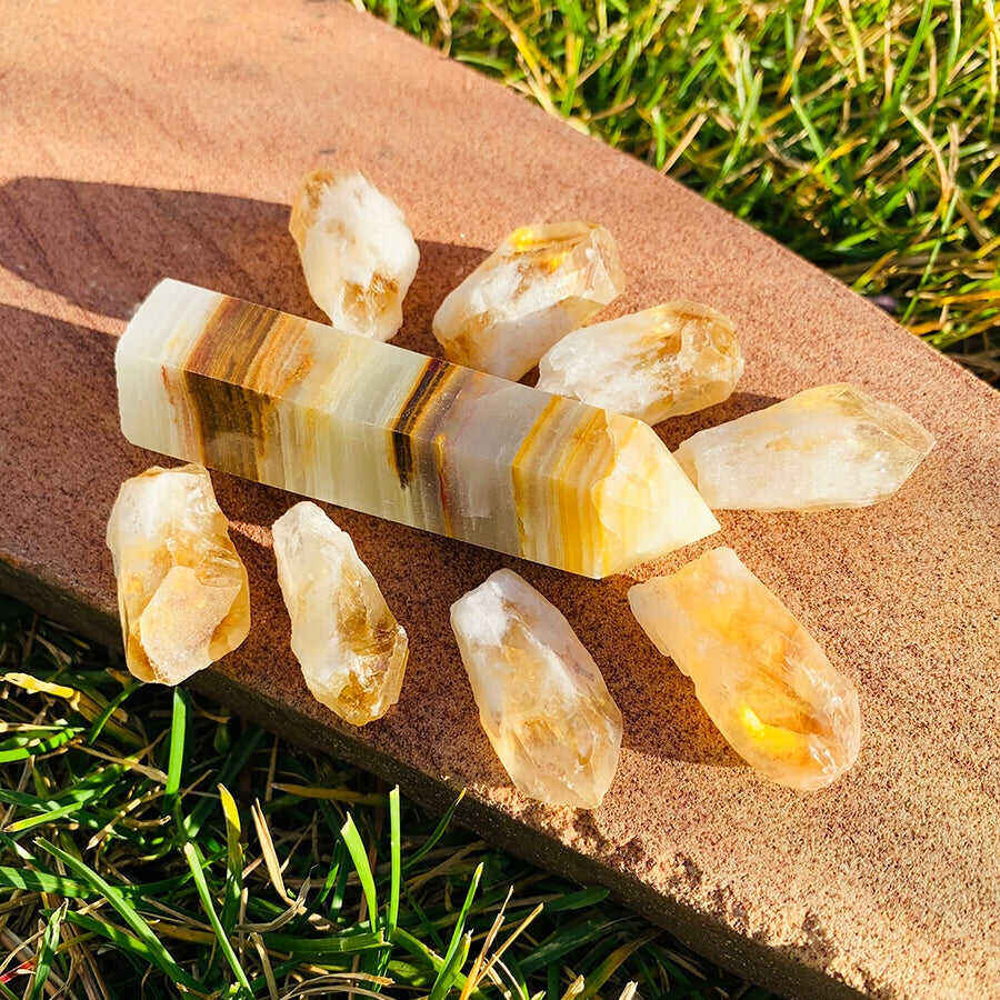 Afghanistan Jade Balance & Citrine Abundance Set