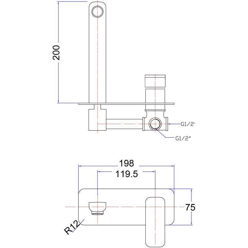 Milano Eden Wall Basin/ Bath Mixer