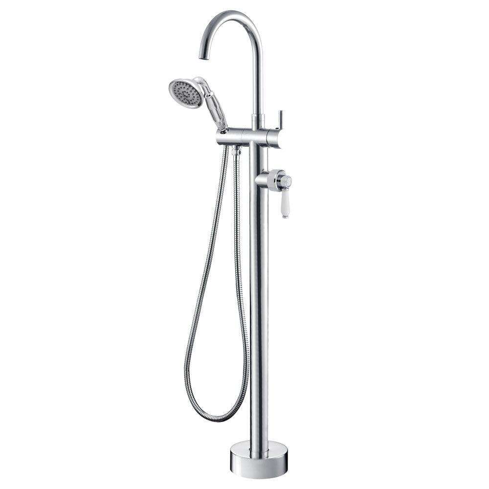 Fienza ELEANOR Floor Mixer & Shower with Porcelain Handle