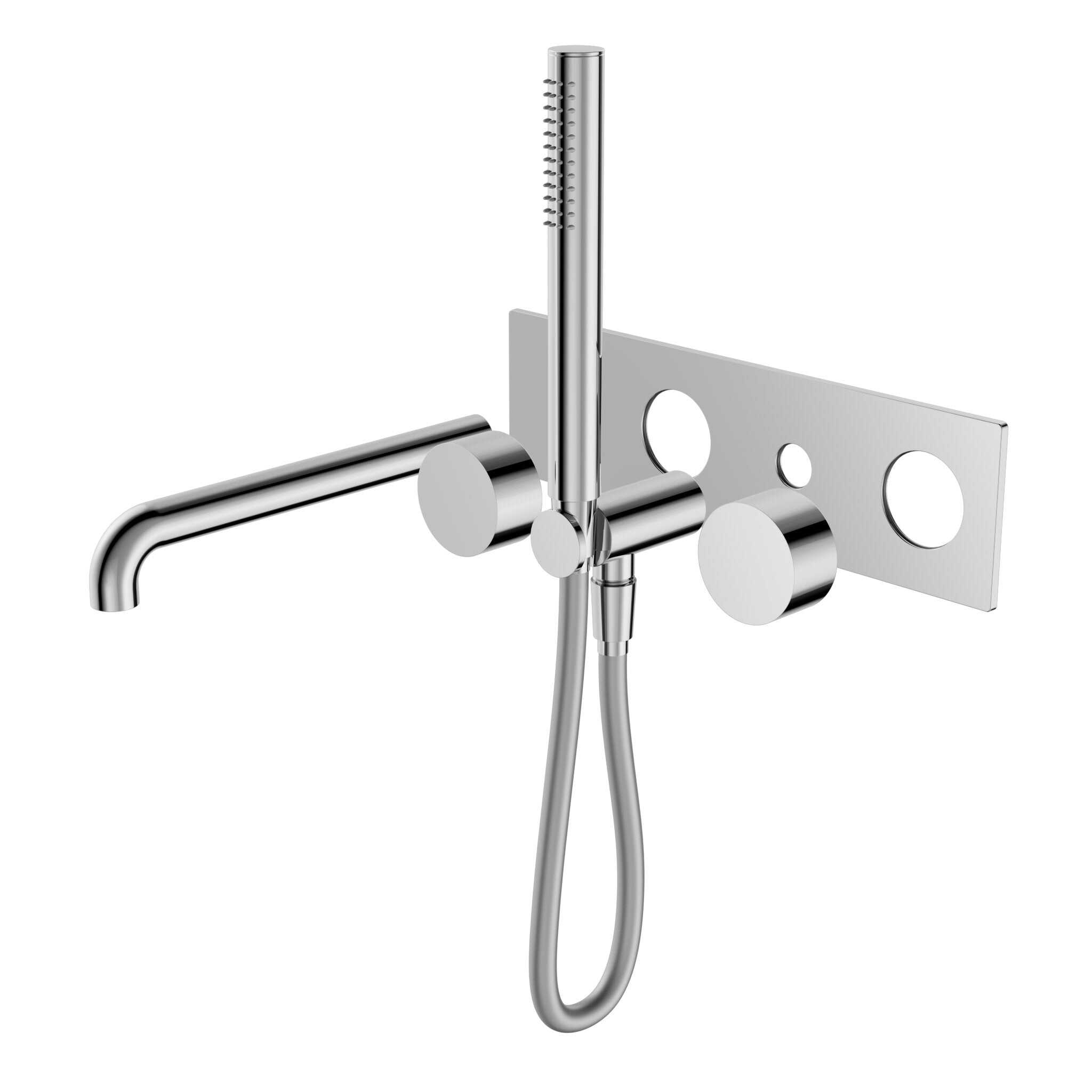 NERO KARA PROGRESSIVE SHOWER SYSTEM WITH SPOUT 250MM TRIM KITS ONLY CHROME