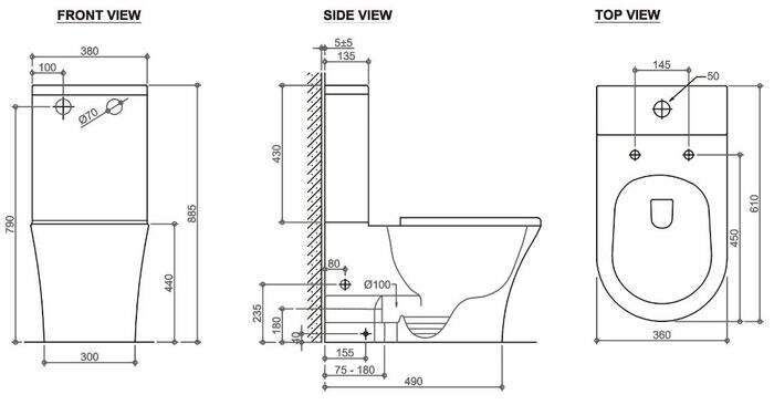 Back To Wall Toilet Suite