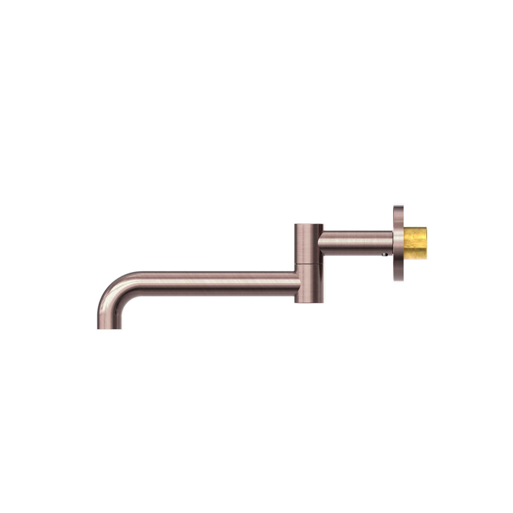 NERO MECCA WALL MOUNTED SWIVEL BASIN/BATH SPOUT ONLY 225MM BRUSHED BRONZE