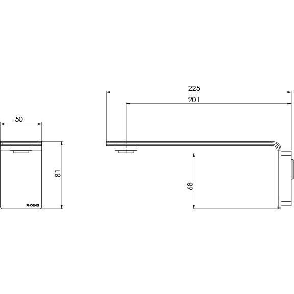 Phoenix Axia Wall Basin/Bath Outlet 200mm