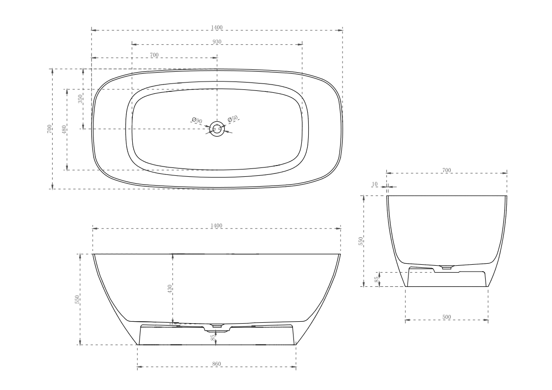 Surface Stone Bathtub