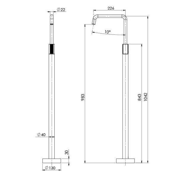 Phoenix Toi Floor Mounted Bath Mixer