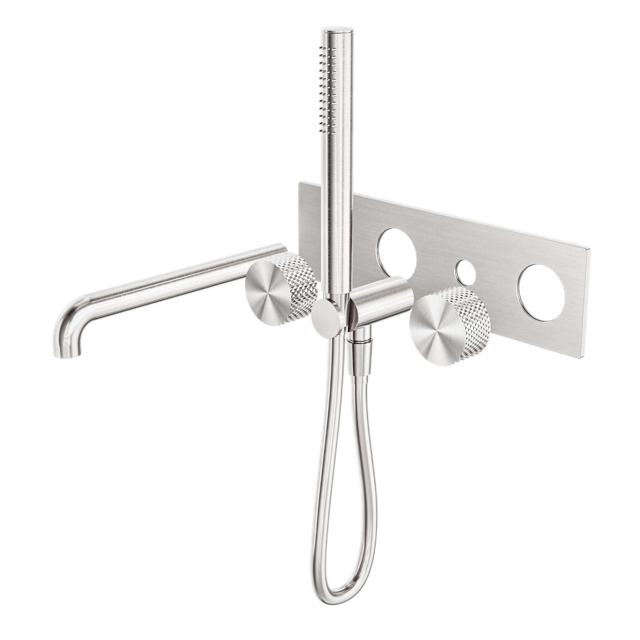 NERO OPAL PROGRESSIVE SHOWER SYSTEM WITH SPOUT 250MM TRIM KITS ONLY BRUSHED NICKEL