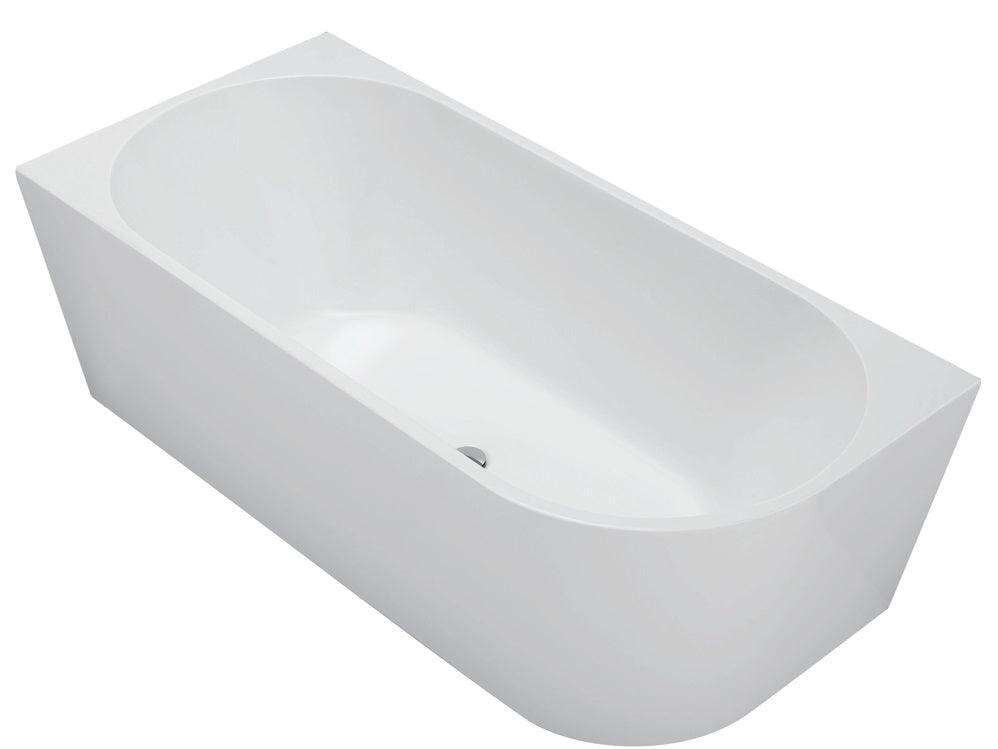 Cassa Design Auris Corner Back to Wall Bathtub-Matte White