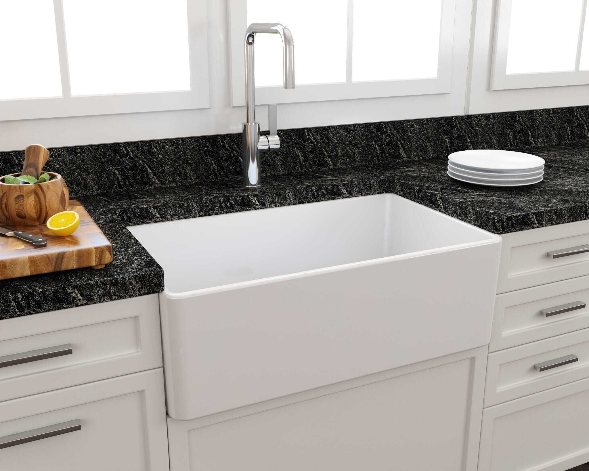 Turner Hastings Novi 75 x 46 Fine Fireclay Butler Sink- Gloss White