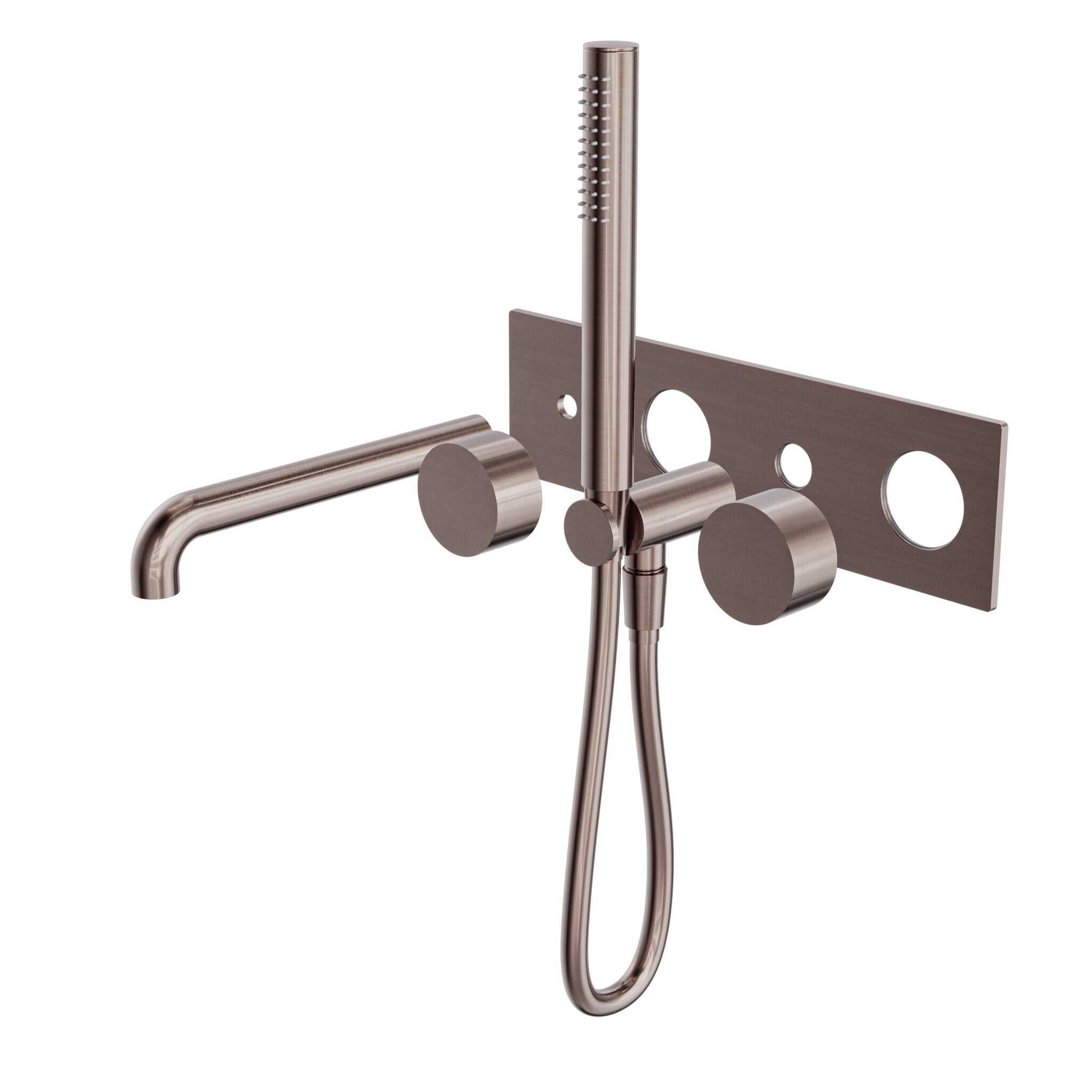 NERO KARA PROGRESSIVE SHOWER SYSTEM WITH SPOUT 230MM TRIM KITS ONLY BRUSHED BRONZE