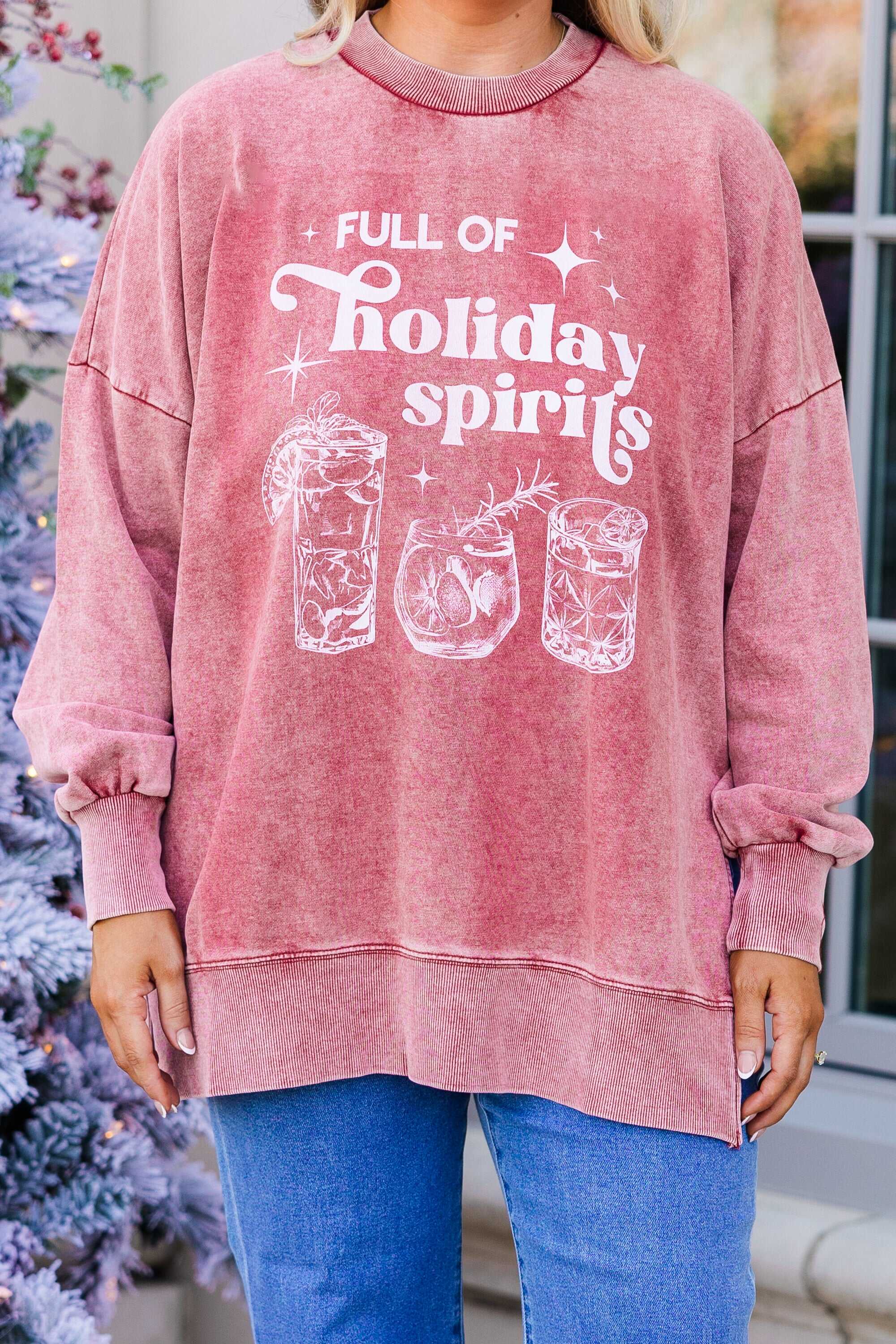 Full of Spirits Pullover, Wine