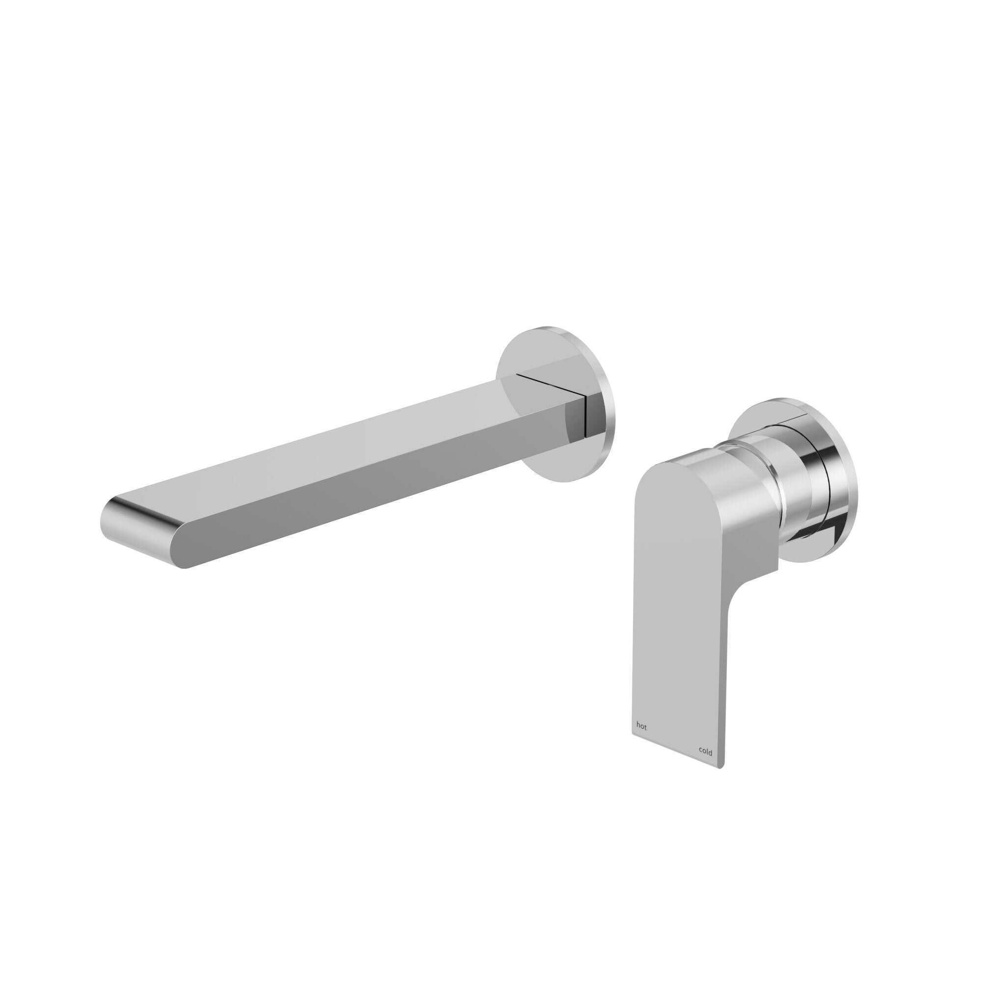 NERO BIANCA WALL BASIN/BATH MIXER SEPARATE BACK PLATE 187MM CHROME