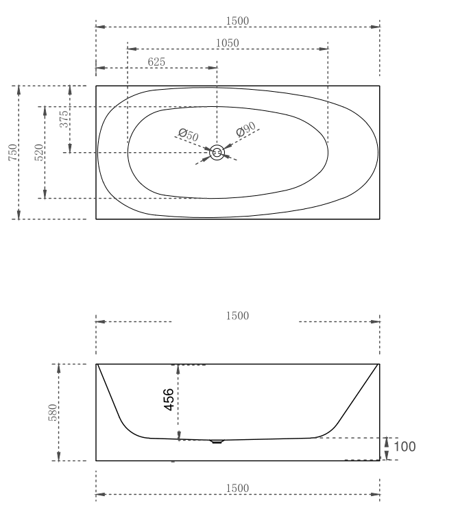 Cassa Design Multi Square Freestanding Bath