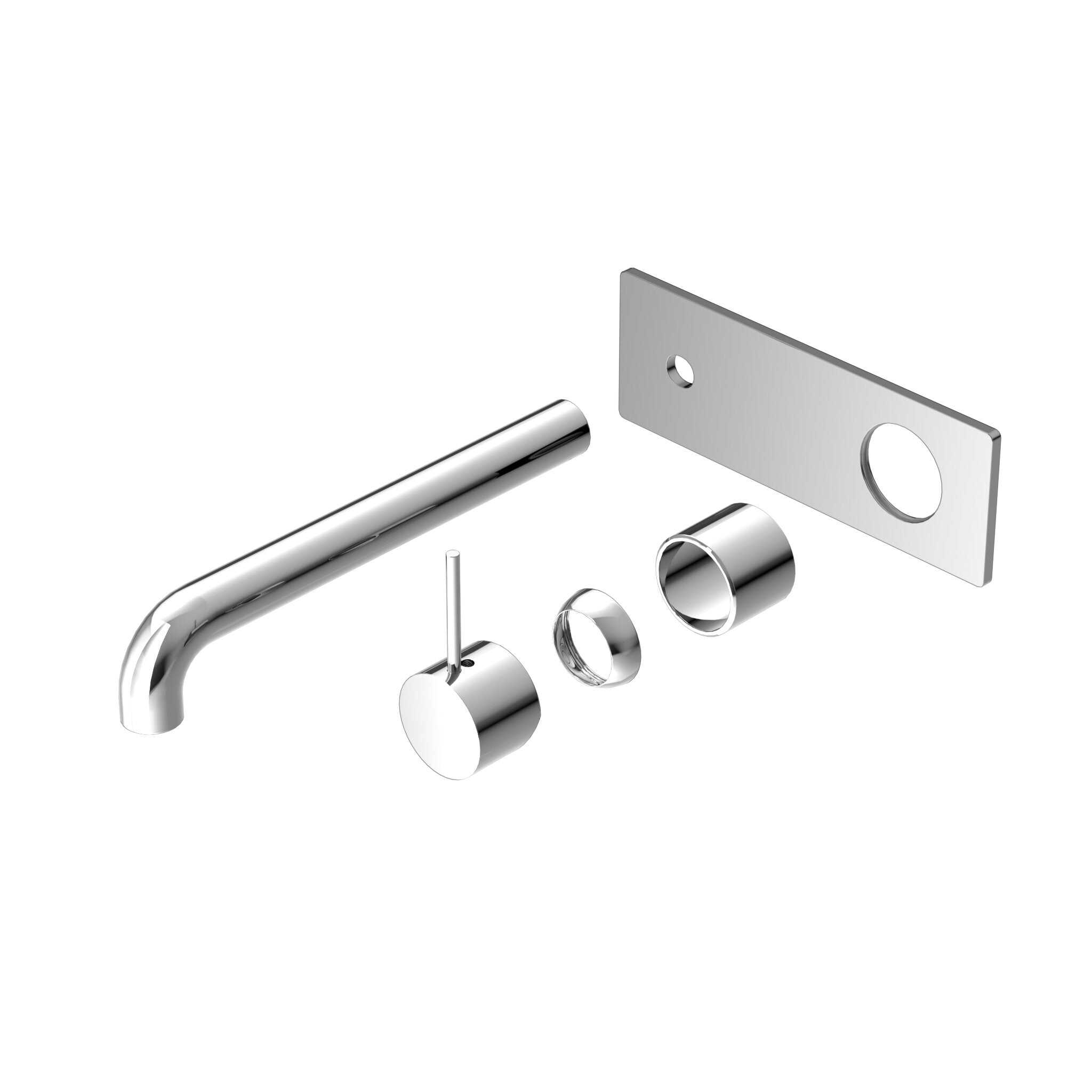 NERO MECCA WALL BASIN/BATH MIXER HANDLE UP 230MM TRIM KITS ONLY CHROME