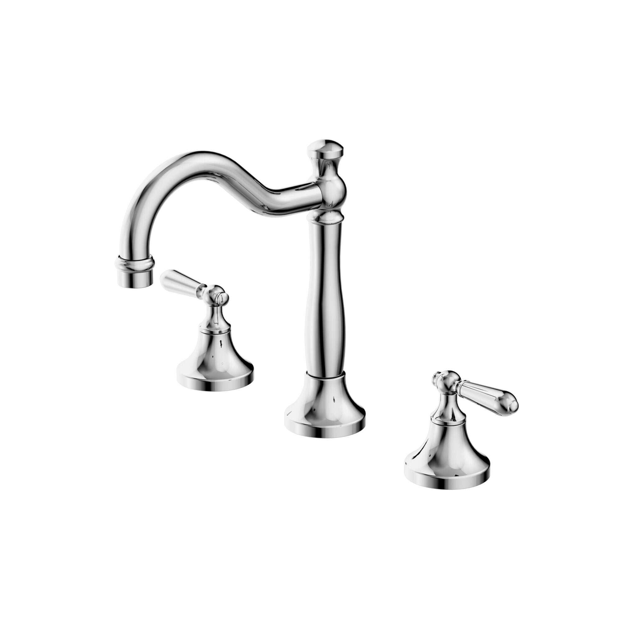 NERO YORK BASIN SET WITH METAL LEVER CHROME