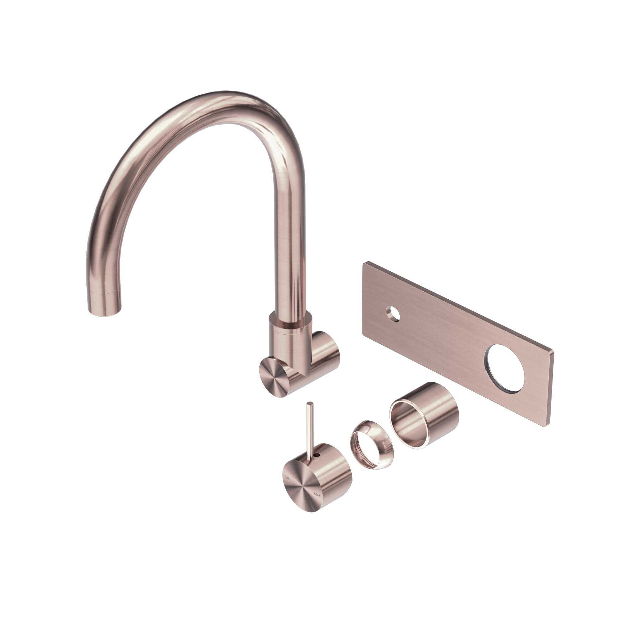 NERO MECCA WALL BASIN/BATH MIXER SWIVEL SPOUT HANDLE UP TRIM KITS ONLY BRUSHED BRONZE