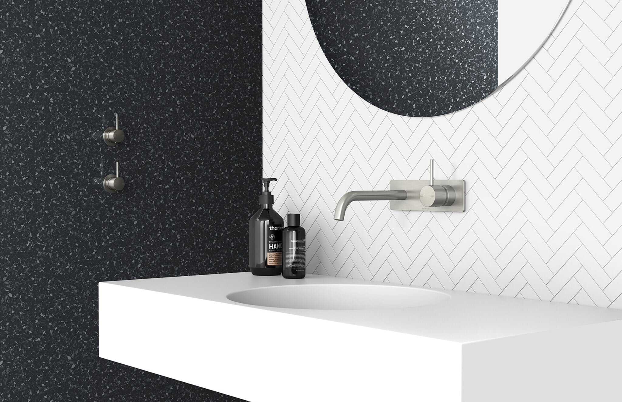 Phoenix Vivid Slimline Up Wall Basin / Bath Mixer Set