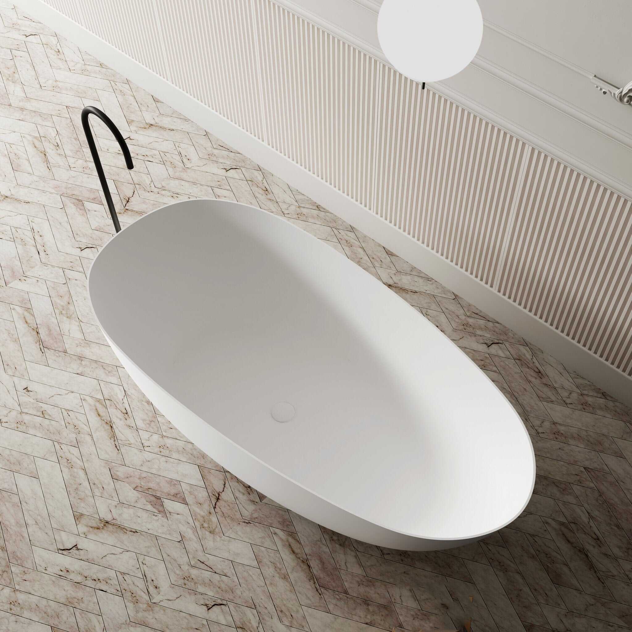 Milano Lyric Solid Surface Stone Bathtub