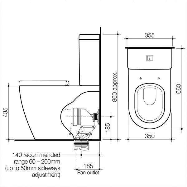 Caroma Urbane Wall Faced Toilet Suite