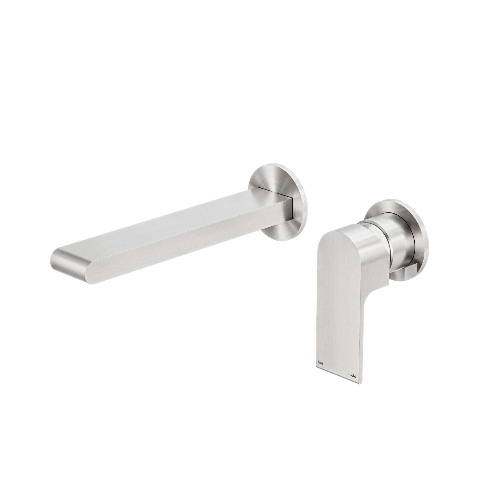 WALL BASIN/BATH MIXER SEPARATE BACK PLATE 230MM BRUSHED NICKEL