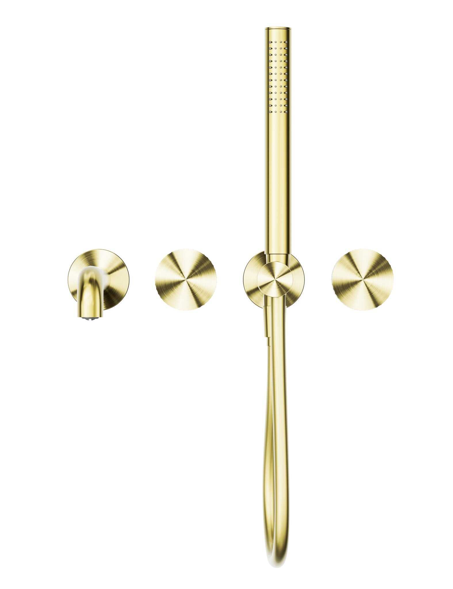 NERO OPAL PROGRESSIVE SHOWER SYSTEM SEPARATE PLATE WITH SPOUT 250MM BRUSHED GOLD