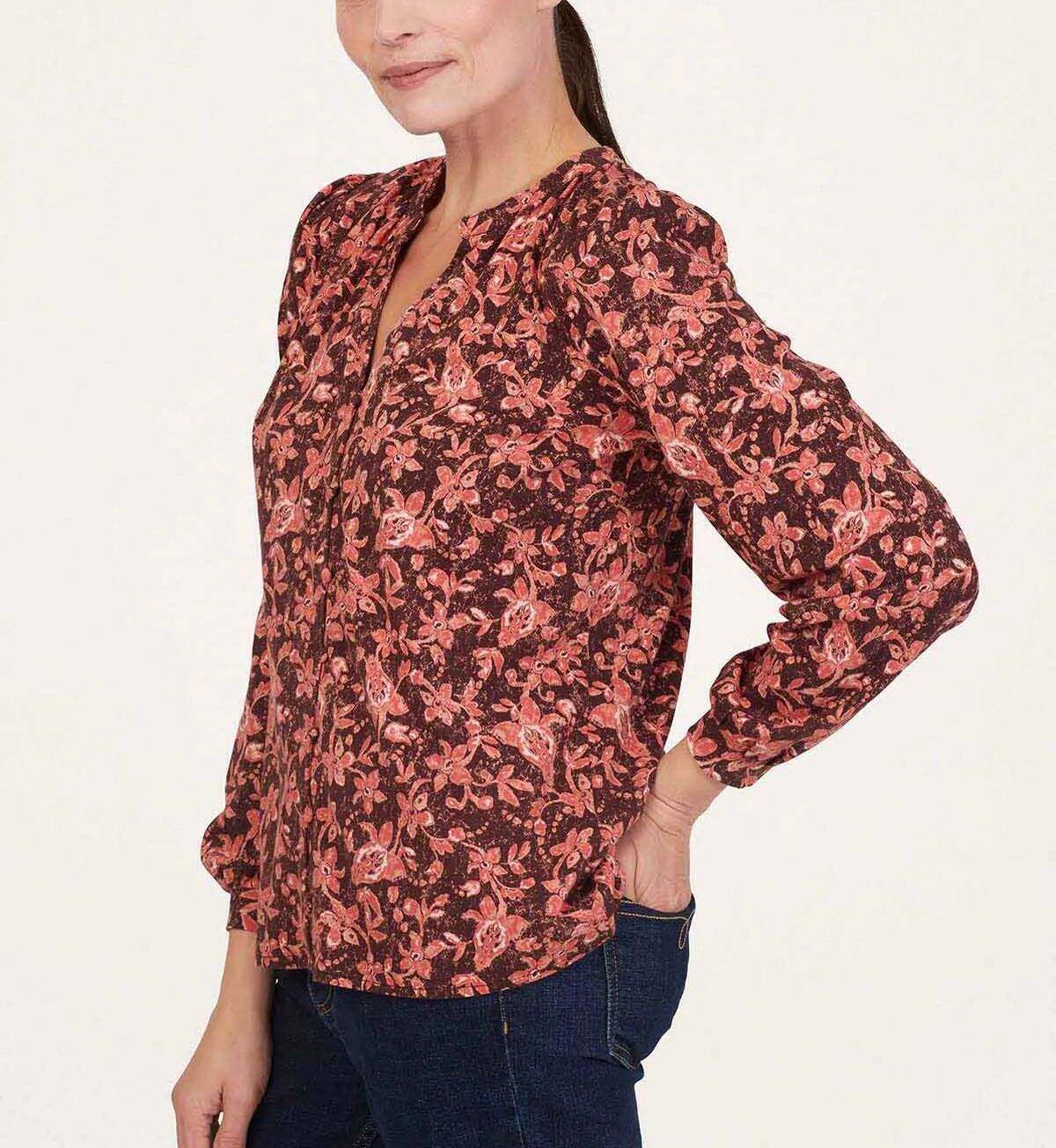 Jersey Blouse - Elderberry Red