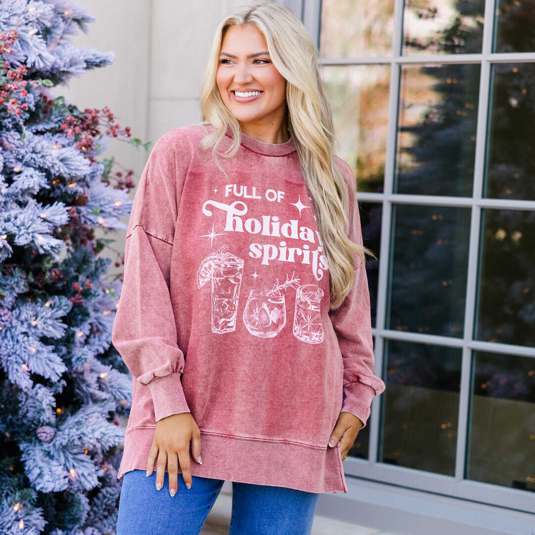 Full of Spirits Pullover, Wine