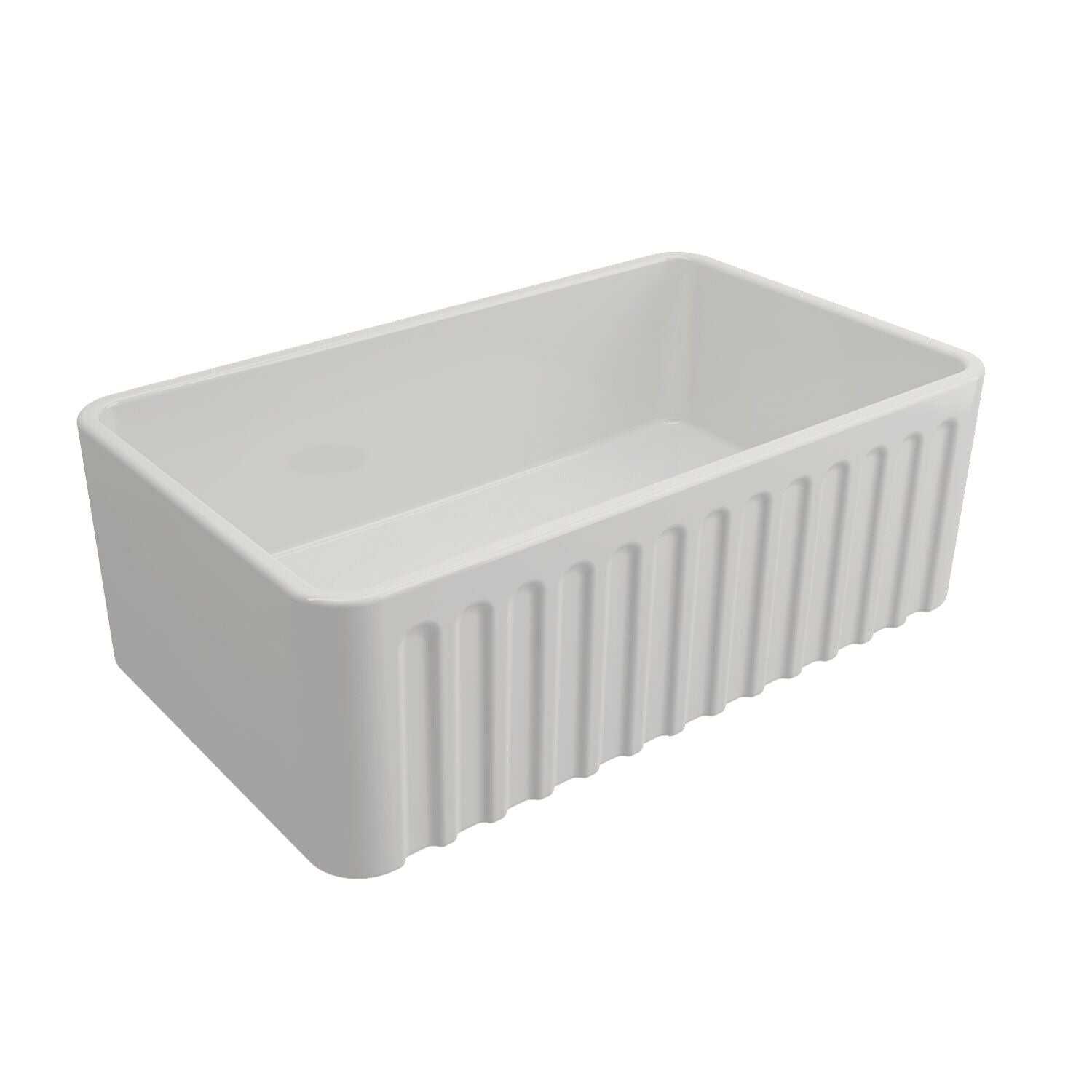 Turner Hastings Novi 75 x 46 Fine Fireclay Butler Sink- Gloss White