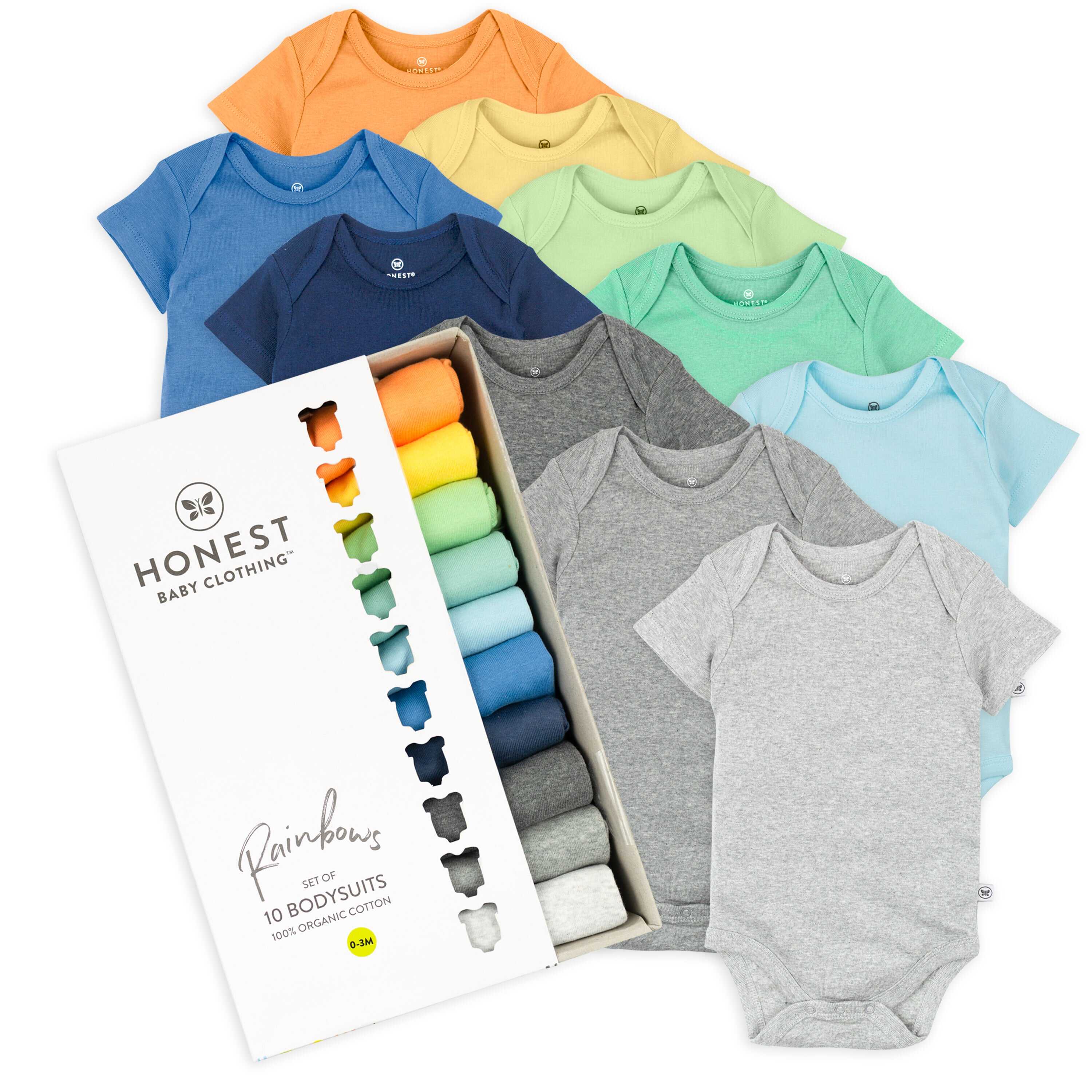 10-Pack HAPPY DAYS Rainbow Short Sleeve Bodysuits Gift Set