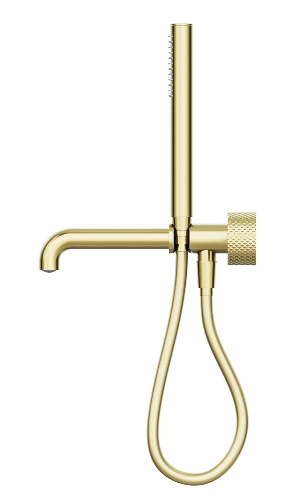 NERO OPAL PROGRESSIVE SHOWER SYSTEM SEPARATE PLATE WITH SPOUT 230MM BRUSHED GOLD