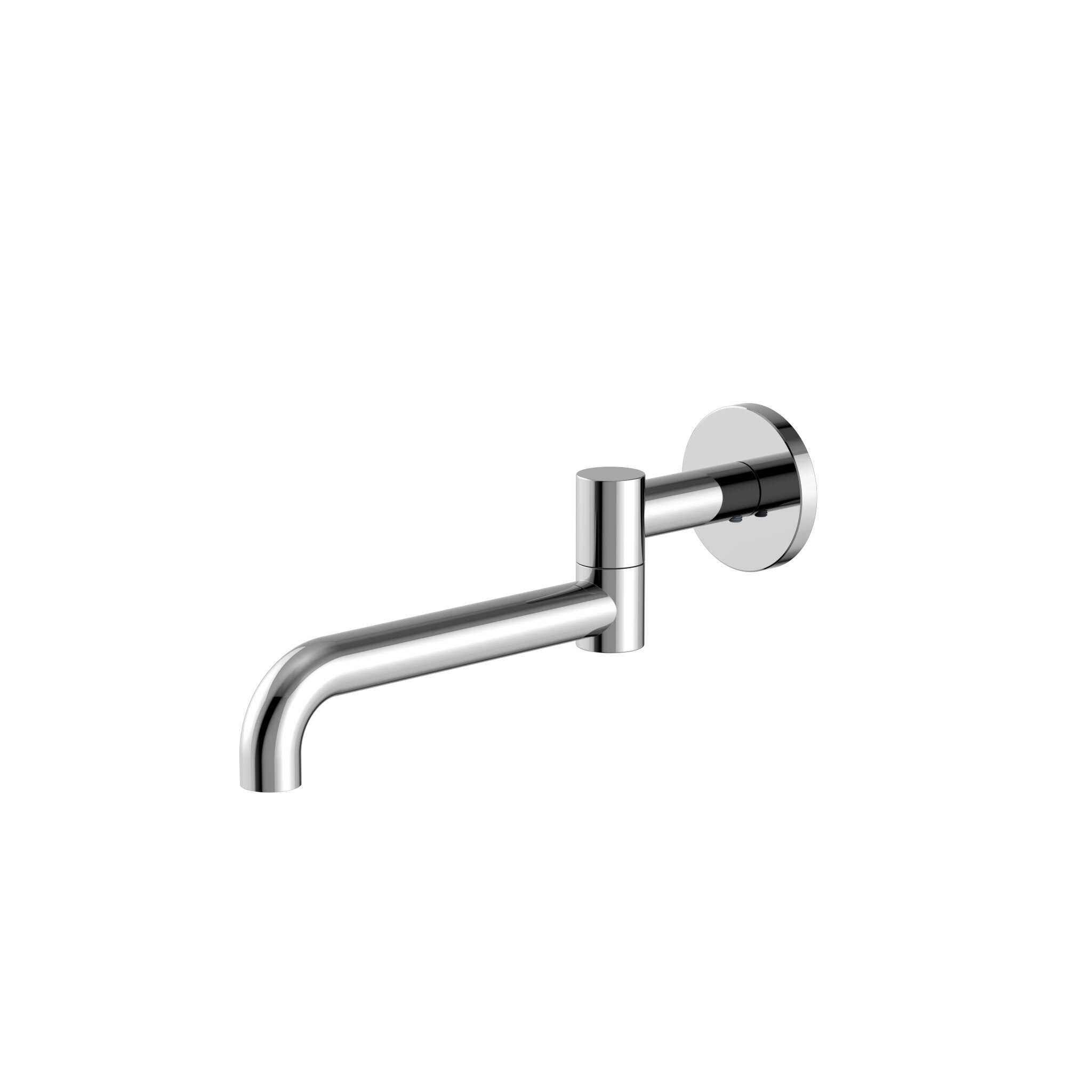 NERO MECCA WALL MOUNTED SWIVEL BASIN/BATH SPOUT ONLY 225MM CHROME