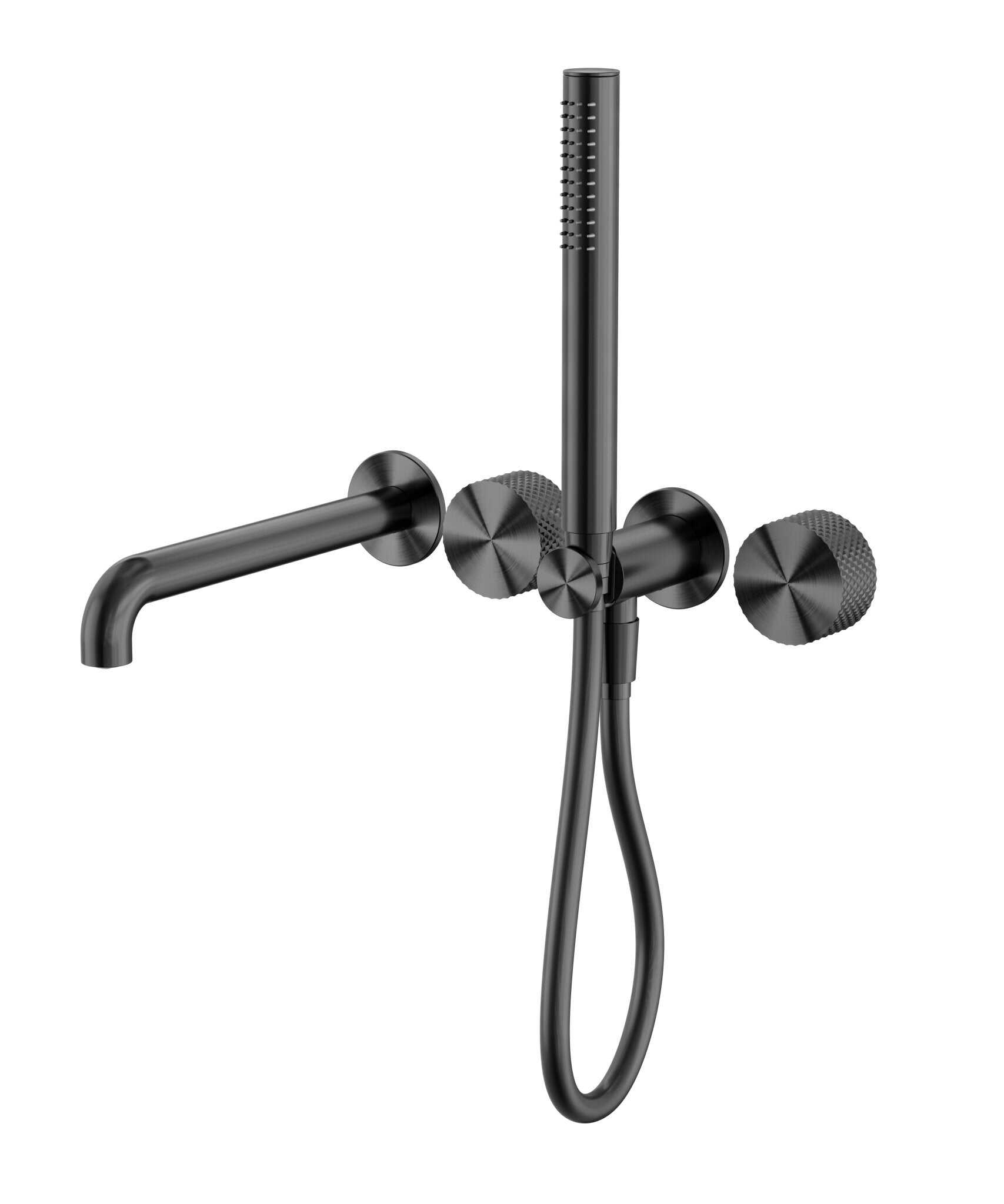 NERO OPAL PROGRESSIVE SHOWER SYSTEM SEPARATE PLATE WITH SPOUT 230MM GRAPHITE