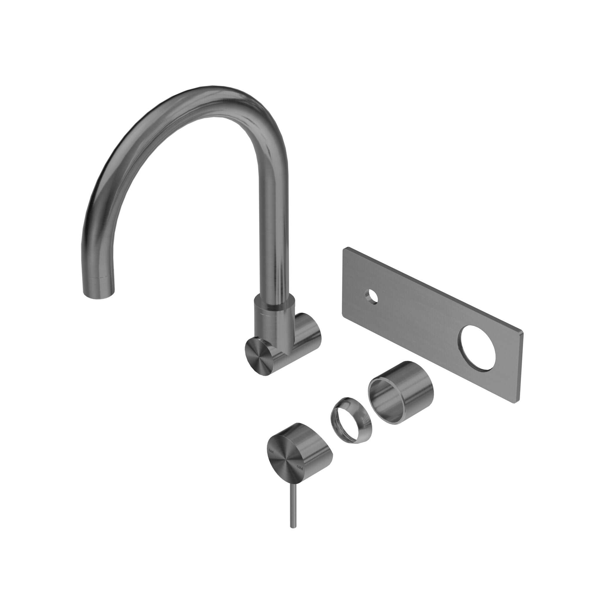 NERO MECCA WALL BASIN/BATH MIXER SWIVEL SPOUT TRIM KITS ONLY GUN METAL