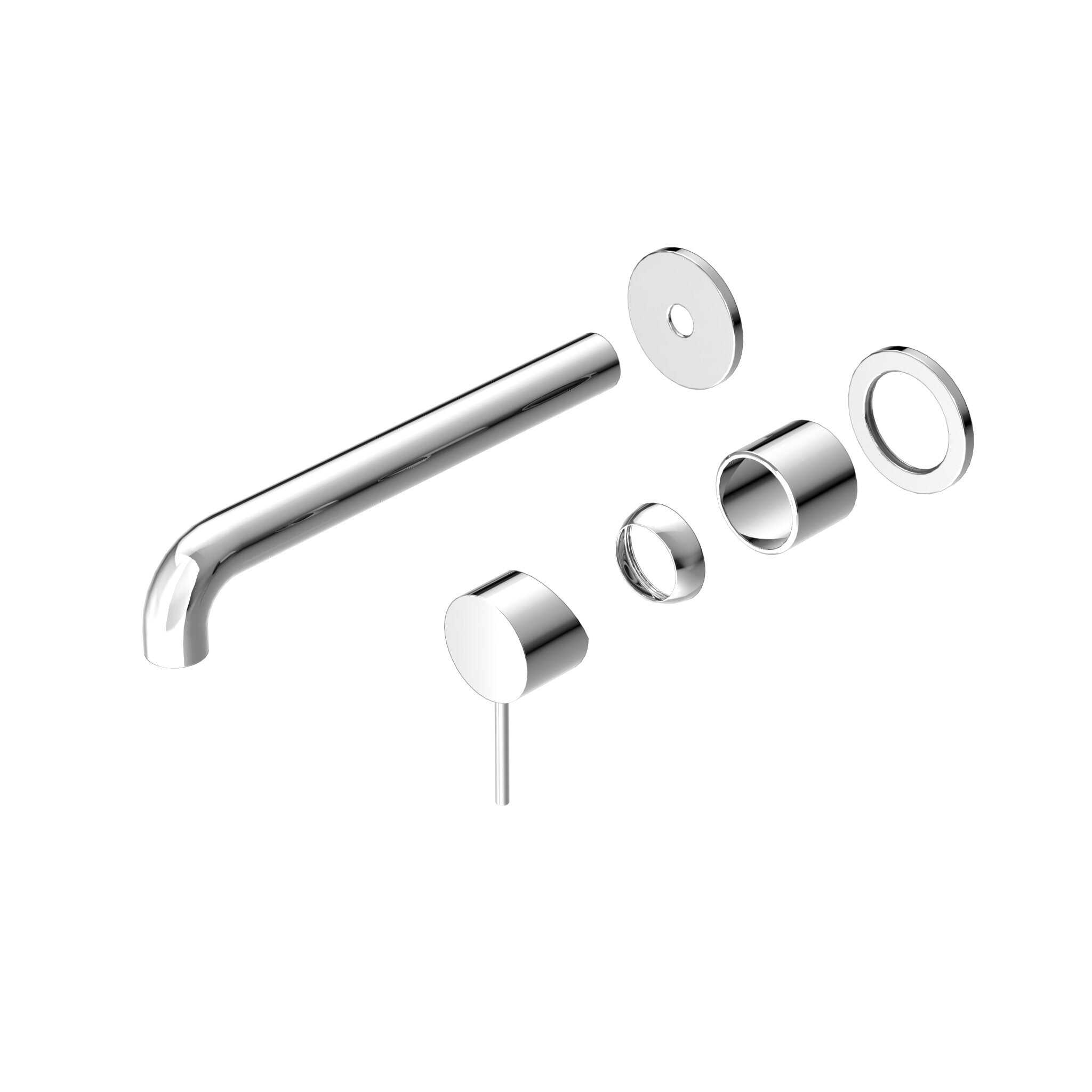 NERO MECCA WALL BASIN/BATH MIXER SEPARETE BACK PLATE 230MM TRIM KITS ONLY CHROME