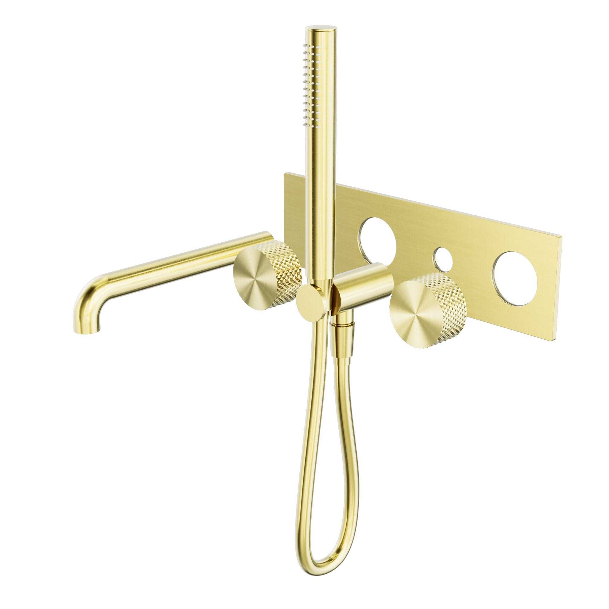 NERO OPAL PROGRESSIVE SHOWER SYSTEM WITH SPOUT 230MM TRIM KITS ONLY BRUSHED GOLD