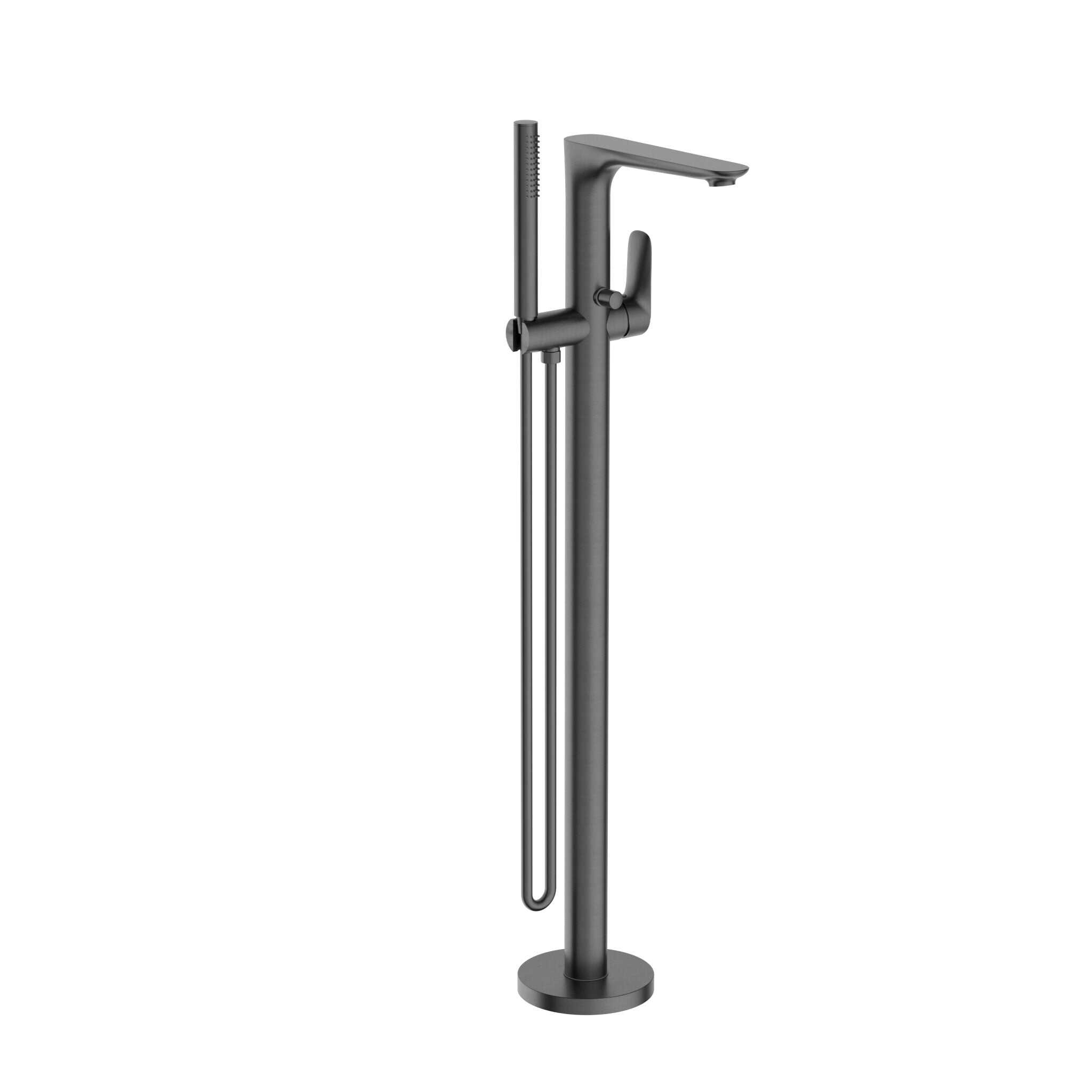 NERO BIANCA FREESTANDING BATH MIXER WITH HAND SHOWER GUN METAL