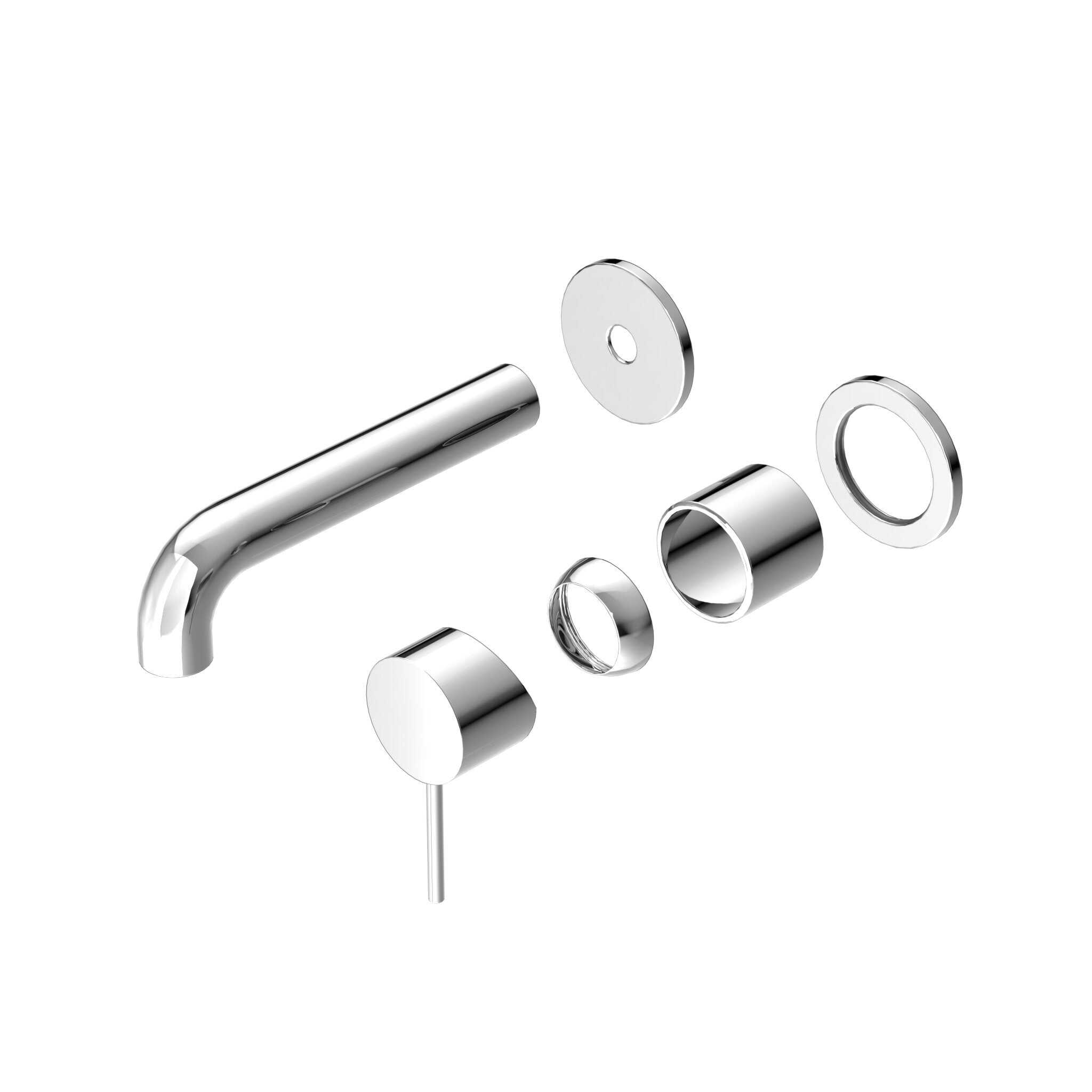 NERO MECCA WALL BASIN/BATH MIXER SEPARETE BACK PLATE 160MM TRIM KITS ONLY CHROME