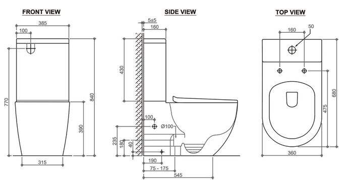 Voghera Tornado Back To Wall Toilet